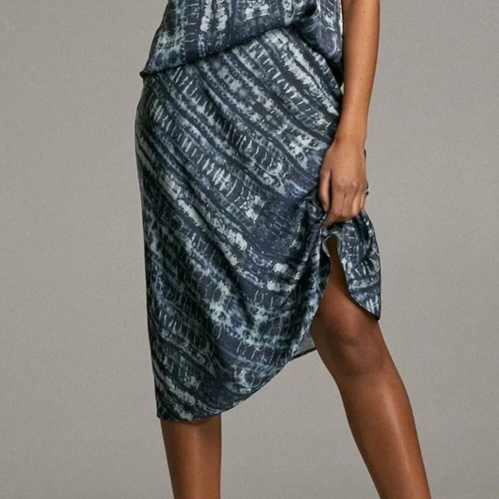 Aritzia Babaton Slip Skirt, Tie Dye Blue